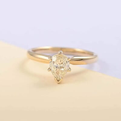14K Yellow Gold G-H I2-I3 Diamond Solitaire Ring (Size 7.0) 0.75 ctw