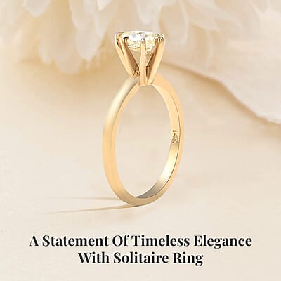 14K Yellow Gold G-H I2-I3 Diamond Solitaire Ring (Size 7.0) 0.75 ctw