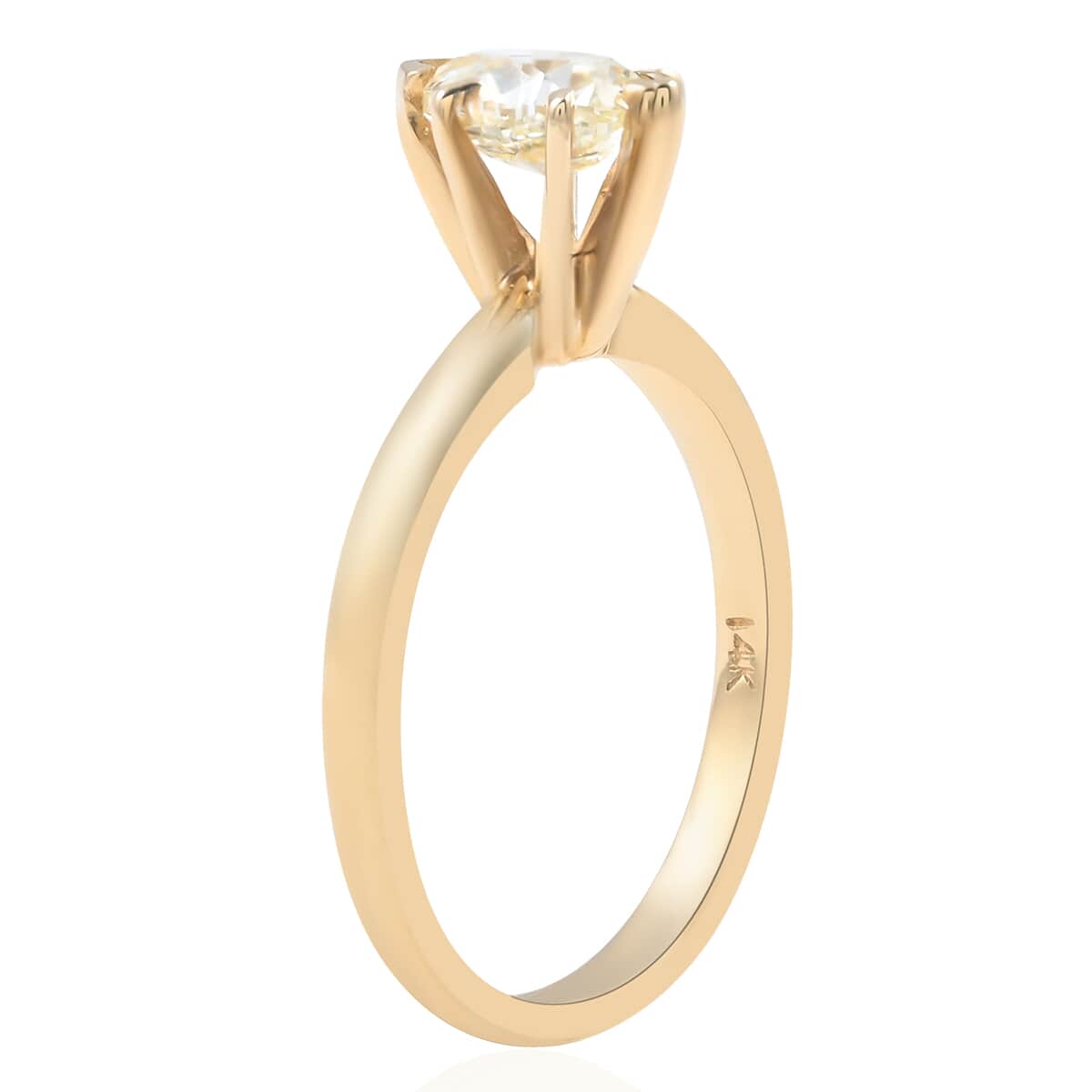 14K Yellow Gold G-H I2-I3 Diamond Solitaire Ring (Size 7.0) 0.75 ctw image number 3