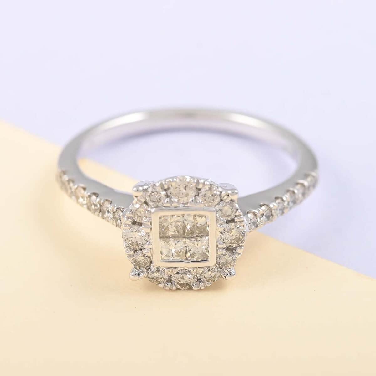 10K White Gold Diamond I-J I1 Ring (Size 7.0) 2.75 Grams 0.75 ctw image number 1