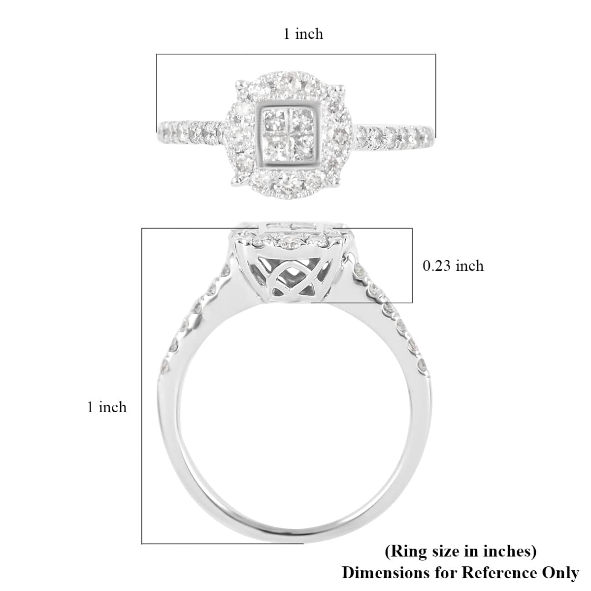 10K White Gold Diamond I-J I1 Ring (Size 7.0) 2.75 Grams 0.75 ctw image number 4