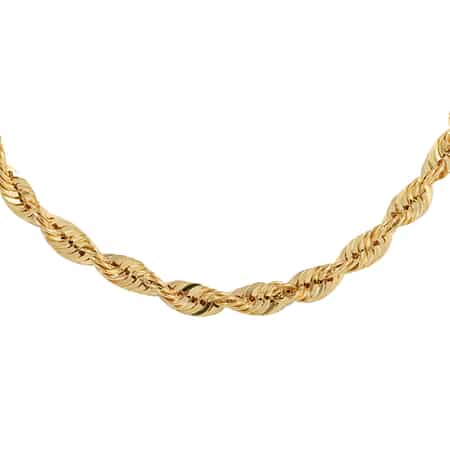 California Closeout Deal 10K Yellow Gold 4mm Rope Necklace 18 Inches 7.70 Grams image number 0