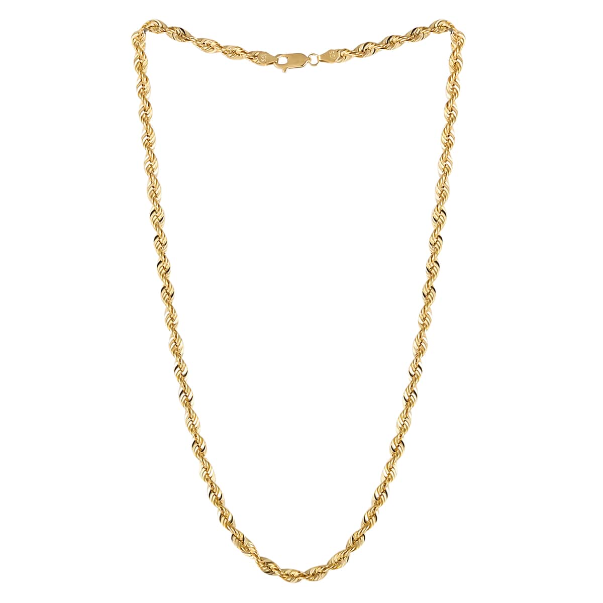 California Closeout Deal 10K Yellow Gold 4mm Rope Necklace 18 Inches 7.70 Grams image number 2