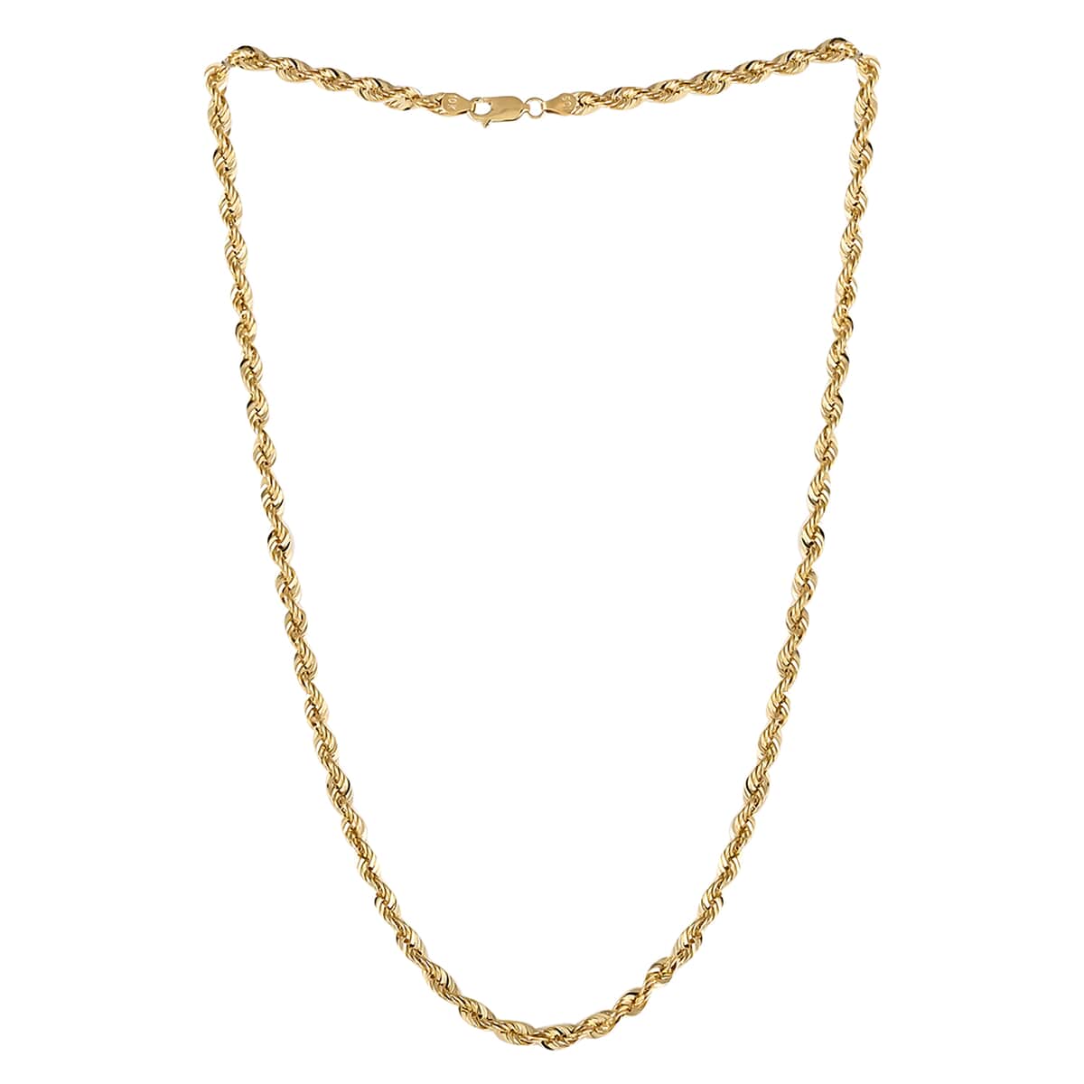 California Closeout Deal 10K Yellow Gold 4.5mm Rope Necklace 20 Inches 8.7 Grams image number 2