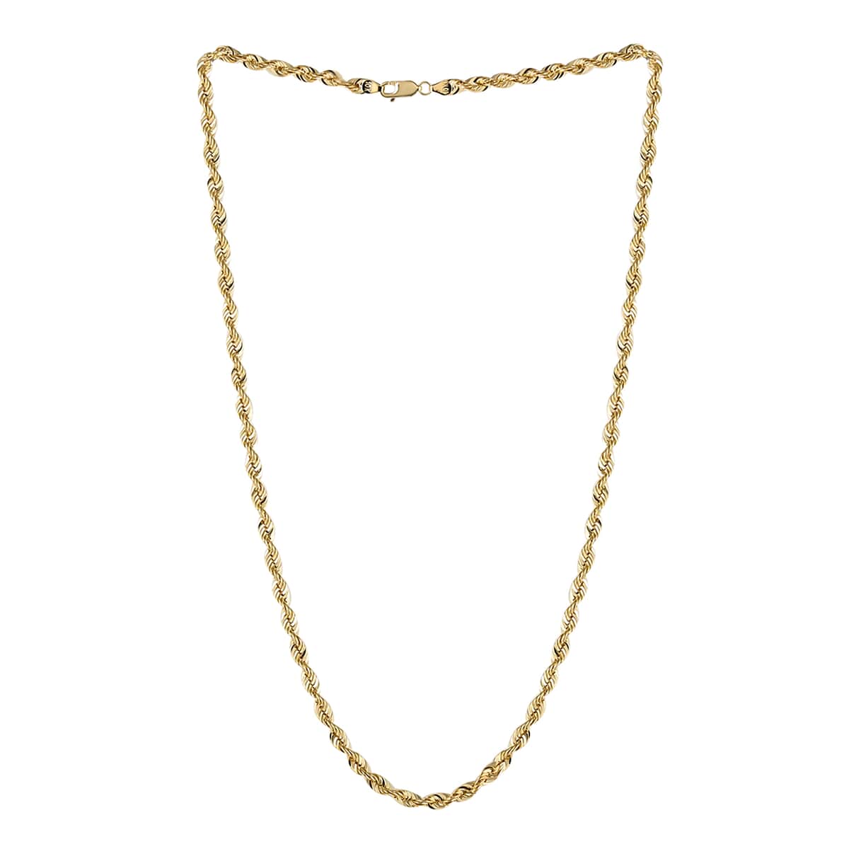 California Closeout Deal 10K Yellow Gold 4mm Rope Necklace 22 Inches 9.50 Grams image number 2