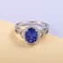 18K White Gold AAA Tanzanite and G-H SI Diamond Ring (Size 7.0) 4.85 Grams 2.40 ctw image number 1