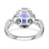 18K White Gold AAA Tanzanite and G-H SI Diamond Ring (Size 7.0) 4.85 Grams 2.40 ctw image number 4