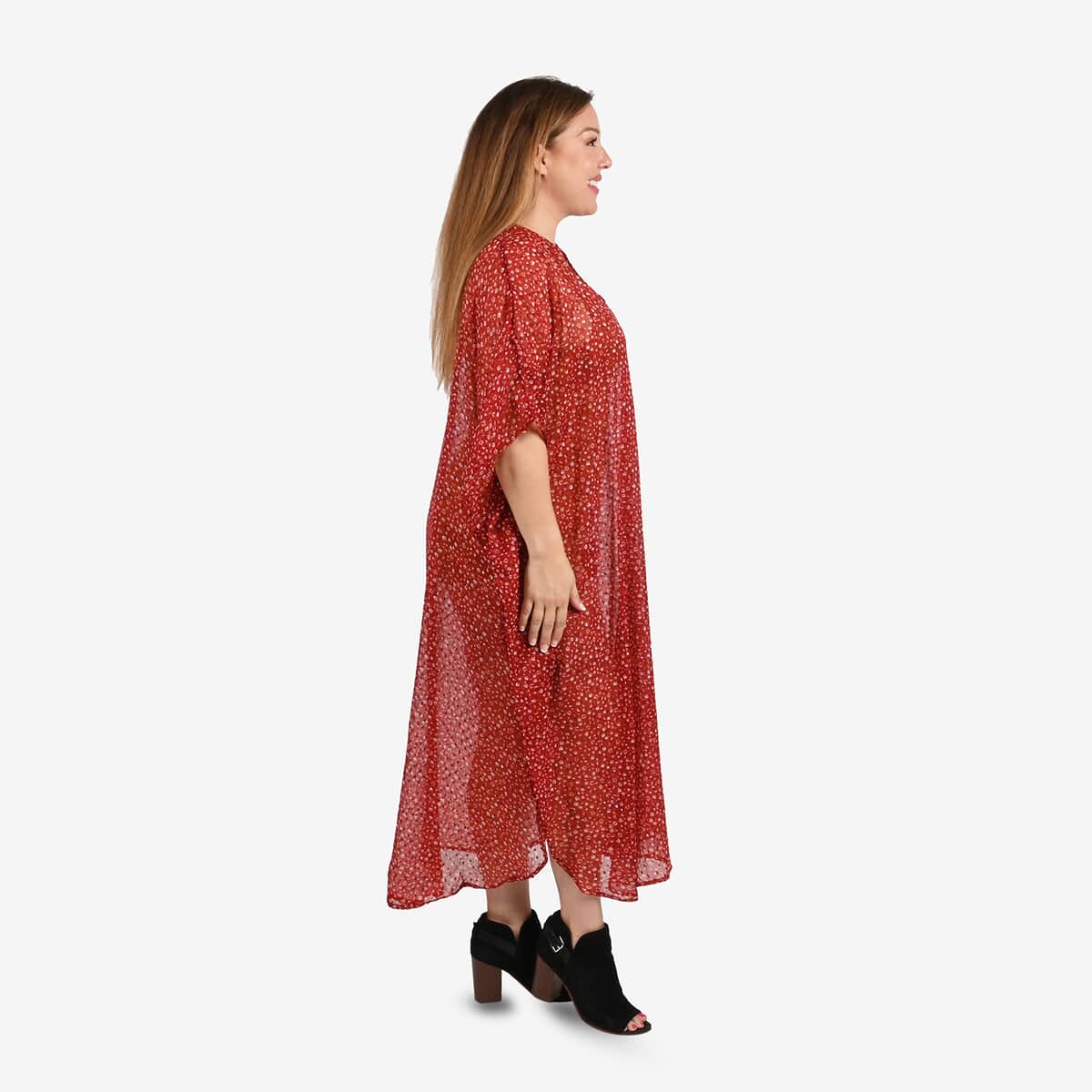 TAMSY Red Kaftan - One Size Fits Most image number 2