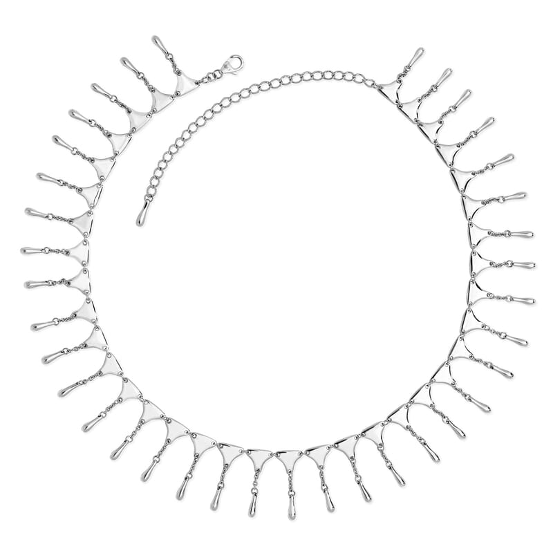 Drop Link Necklace in Sterling Silver (16 Inches)