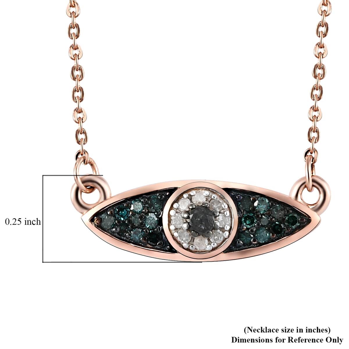 GP ON GUARD COLLECTION Blue and Black Diamond, Diamond Necklace 18 Inches in Vermeil Rose Gold Over Sterling Silver 0.25 ctw image number 6