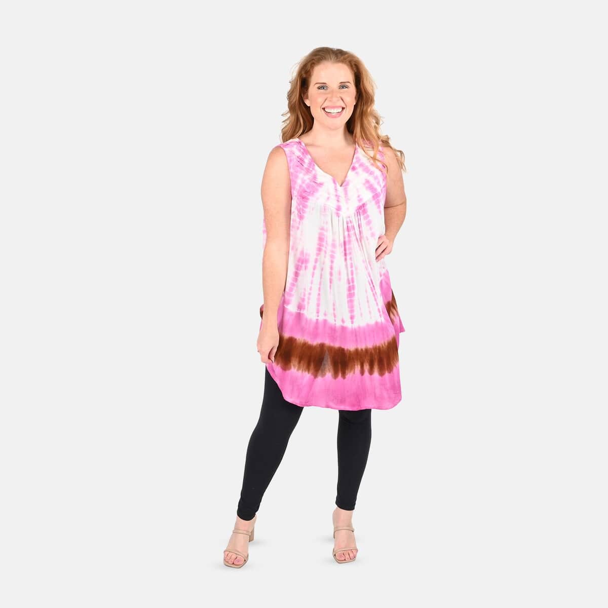 TAMSY Pink Tie Dye Tunic - One Size Fits Most image number 0