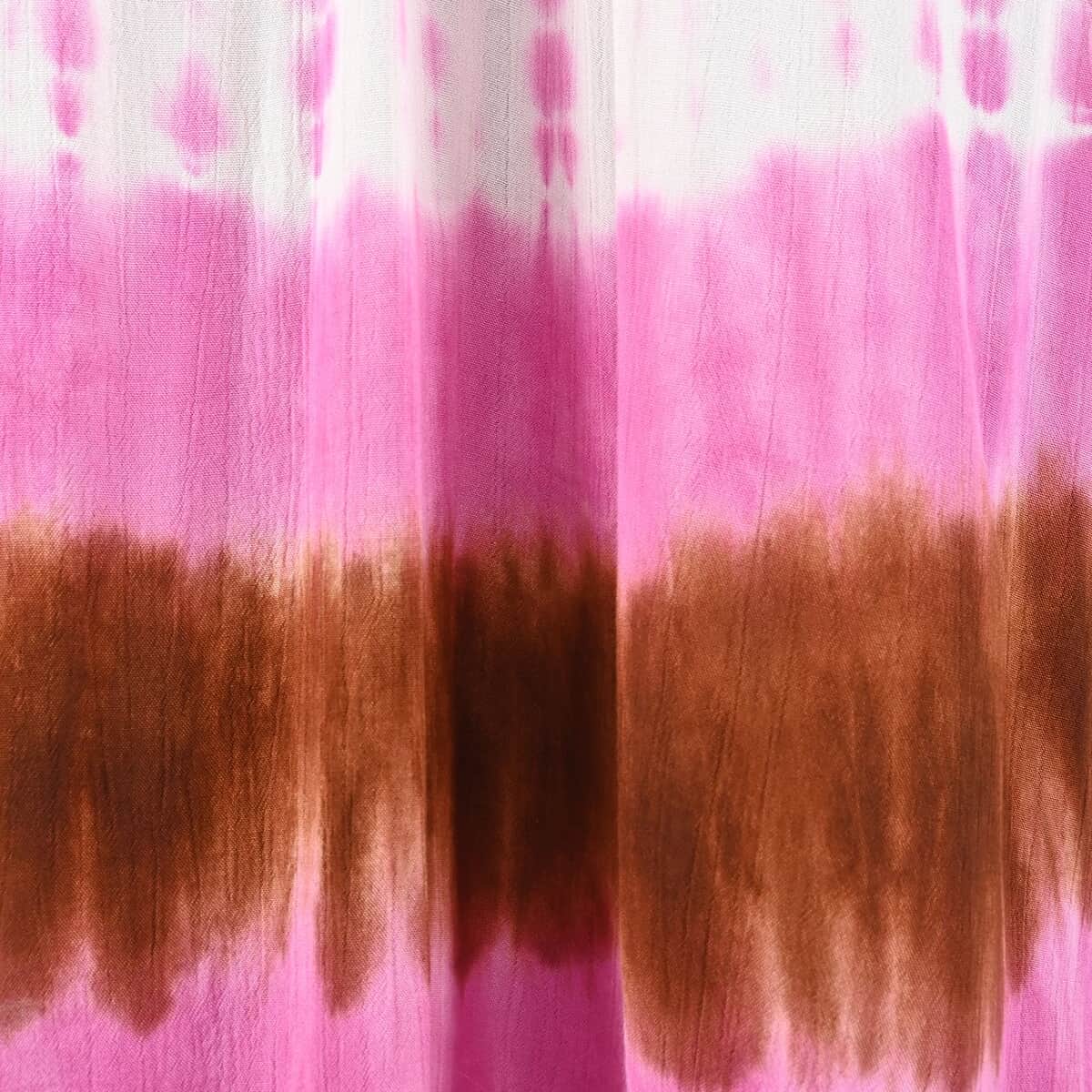 Tamsy Pink Tie Dye Tunic - One Size Fits Most image number 4