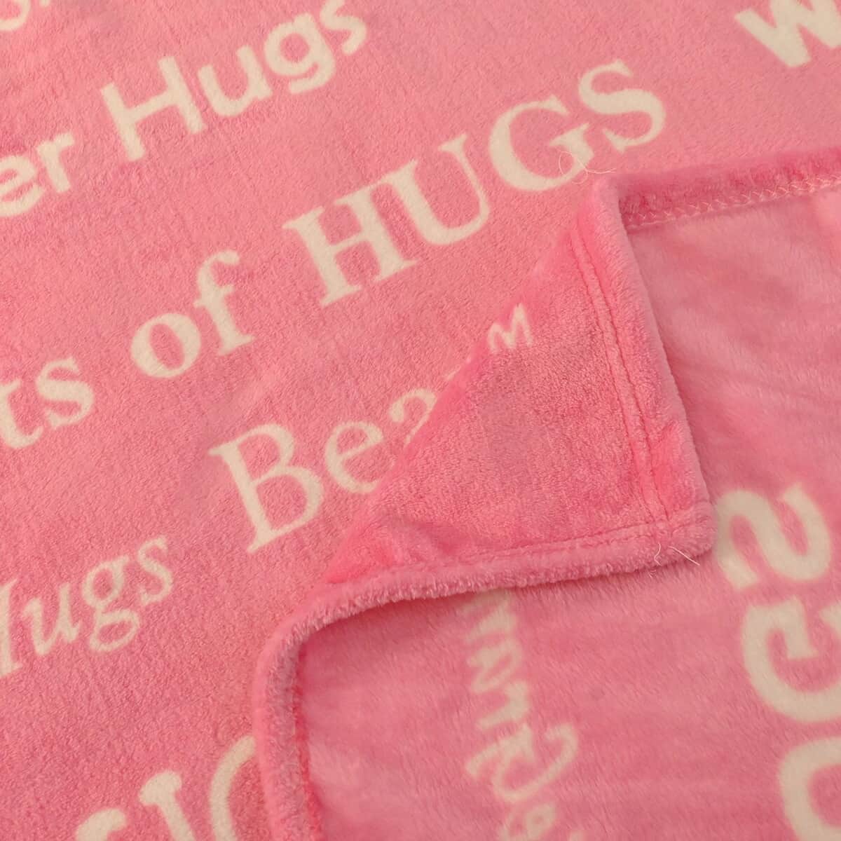 Pink Letters Printed Message Flannel Blanket image number 2