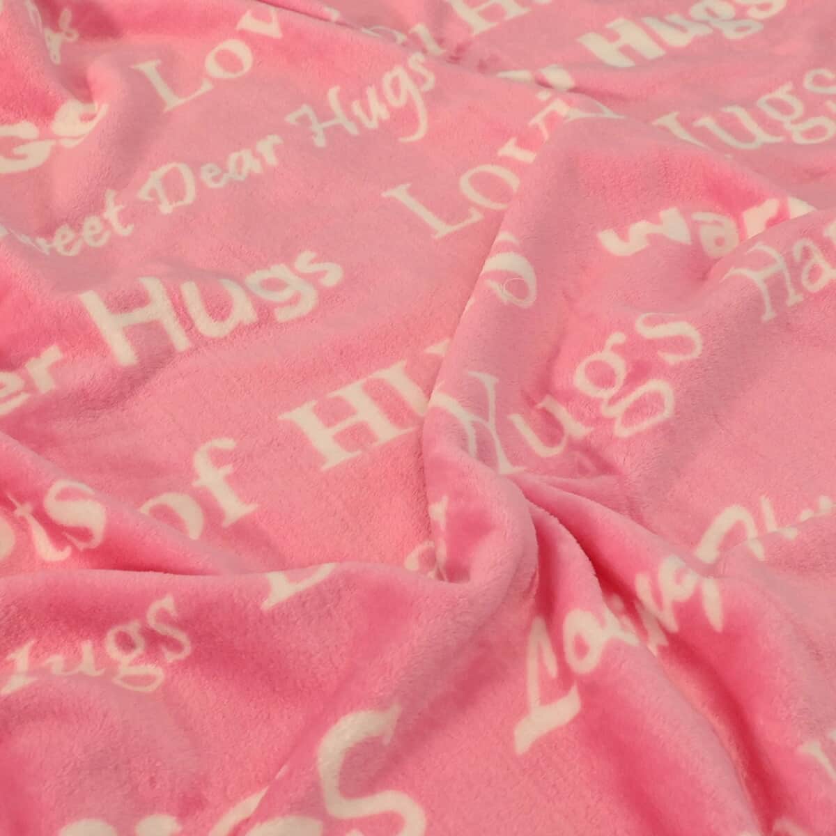Pink Letters Printed Message Flannel Blanket image number 3