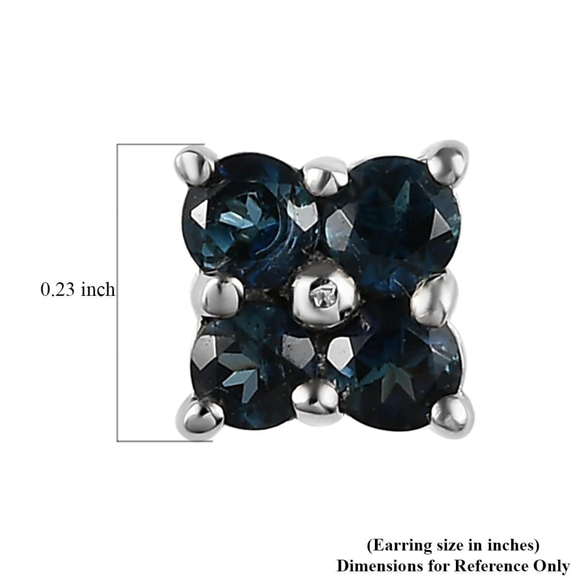 Monte Belo Indicolite Stud Earrings in Platinum Over Sterling Silver 0.50 ctw image number 4