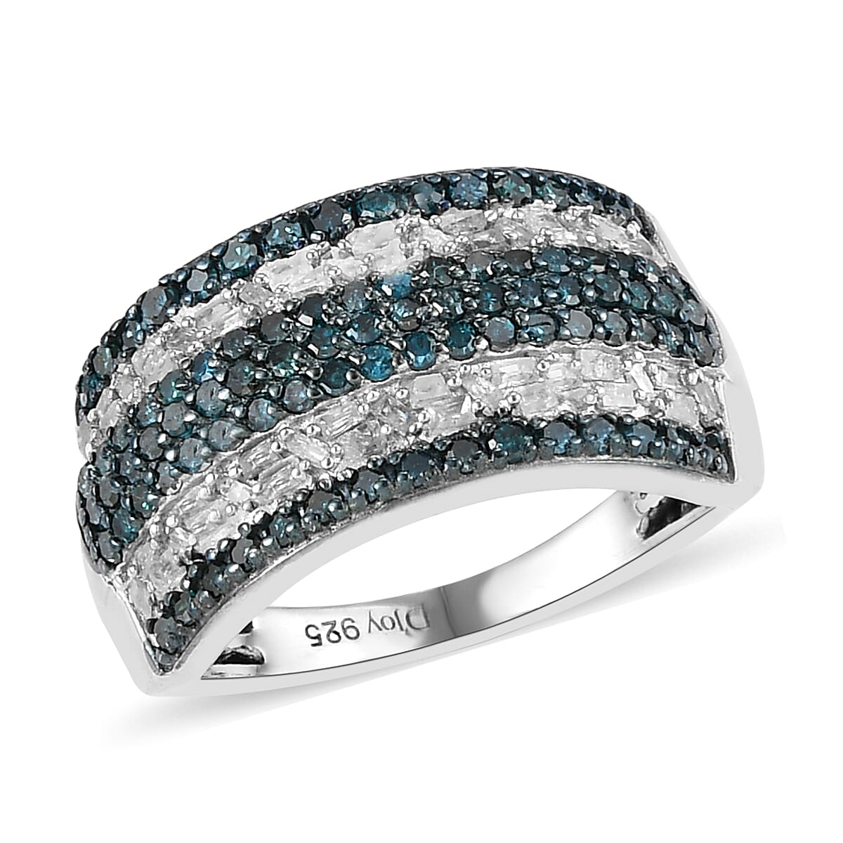 Diamond Band Ring in Platinum Over Sterling Silver 1.00 ctw image number 0