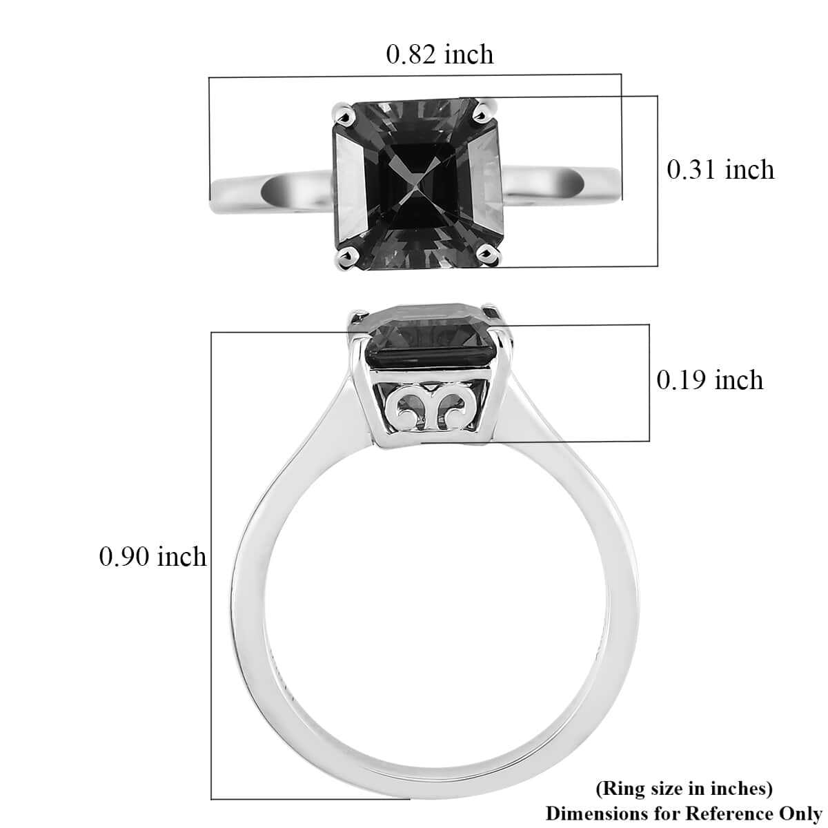 RHAPSODY 950 Platinum Asscher Cut AAAA Tanzanite Solitaire Ring (Size 10.0) 4.50 Grams 2.60 ctw image number 5