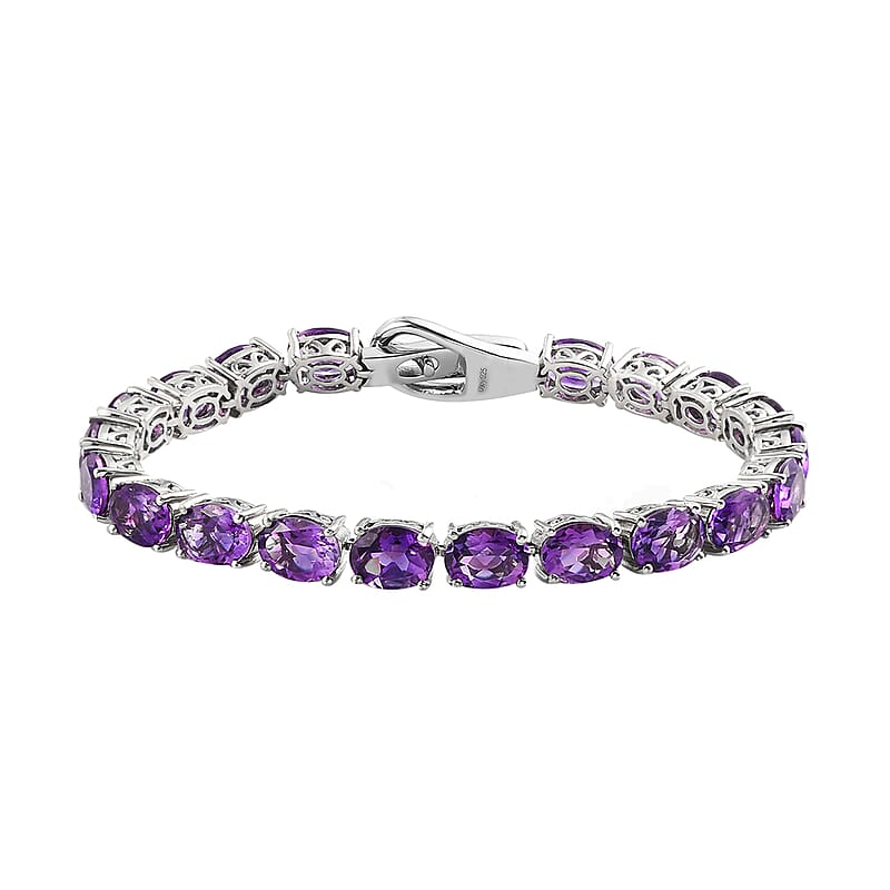 Moroccan Amethyst Tennis Bracelet in Platinum Over Sterling Silver (7.25 In) 15 Grams 23.25 ctw