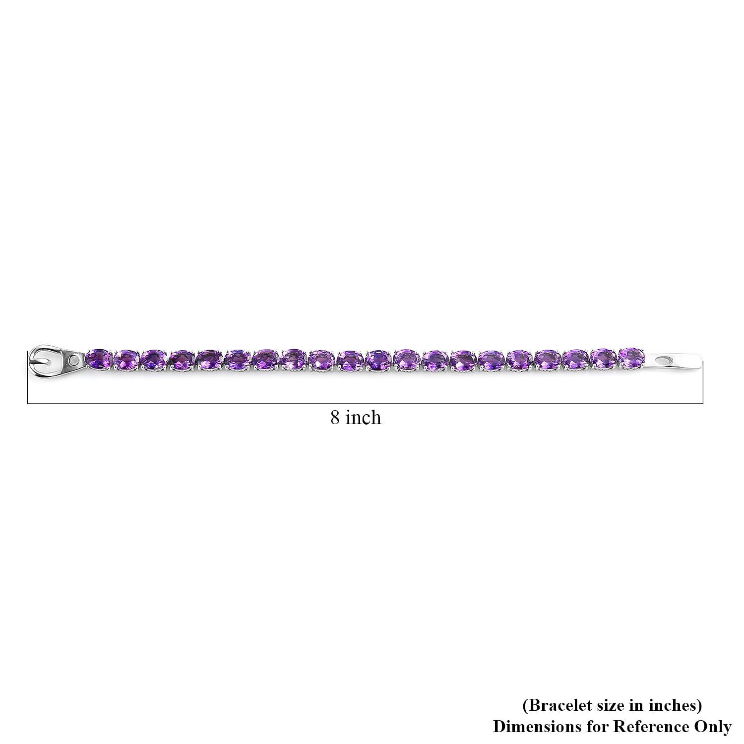 Moroccan Amethyst Tennis Bracelet in Platinum Over Sterling Silver (7.25 In) 15 Grams 23.25 ctw