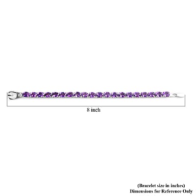 Moroccan Amethyst Tennis Bracelet in Platinum Over Sterling Silver (7.25 In) 15 Grams 23.25 ctw