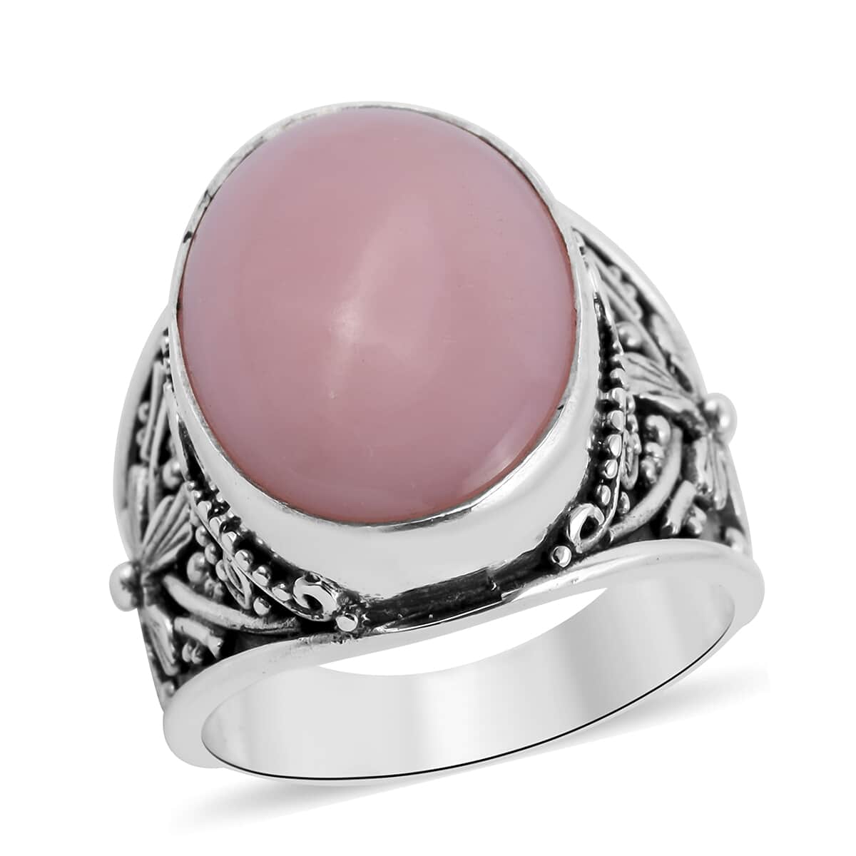 BALI LEGACY Peruvian Pink Opal Ring in Sterling Silver 10 Grams 16.90 ctw image number 0