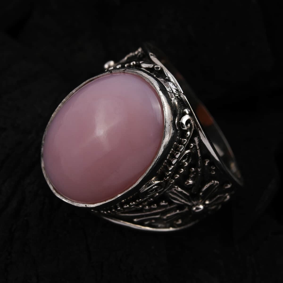 BALI LEGACY Peruvian Pink Opal Ring in Sterling Silver 10 Grams 16.90 ctw image number 1