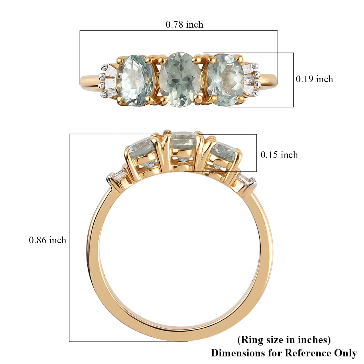 LUXORO 14K Yellow Gold AAA Narsipatnam Alexandrite and G-H I2 Diamond Trilogy Ring 2.35 Grams 1.15 ctw image number 5