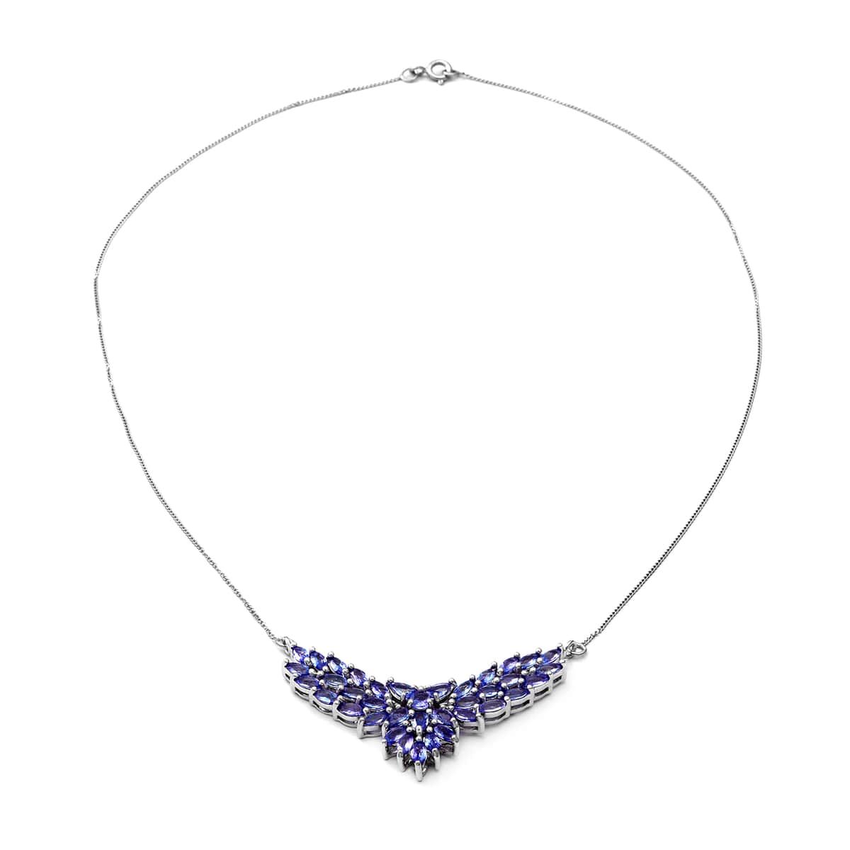 Tanzanite Necklace 18 Inches in Platinum Over Sterling Silver 5.50 ctw image number 0