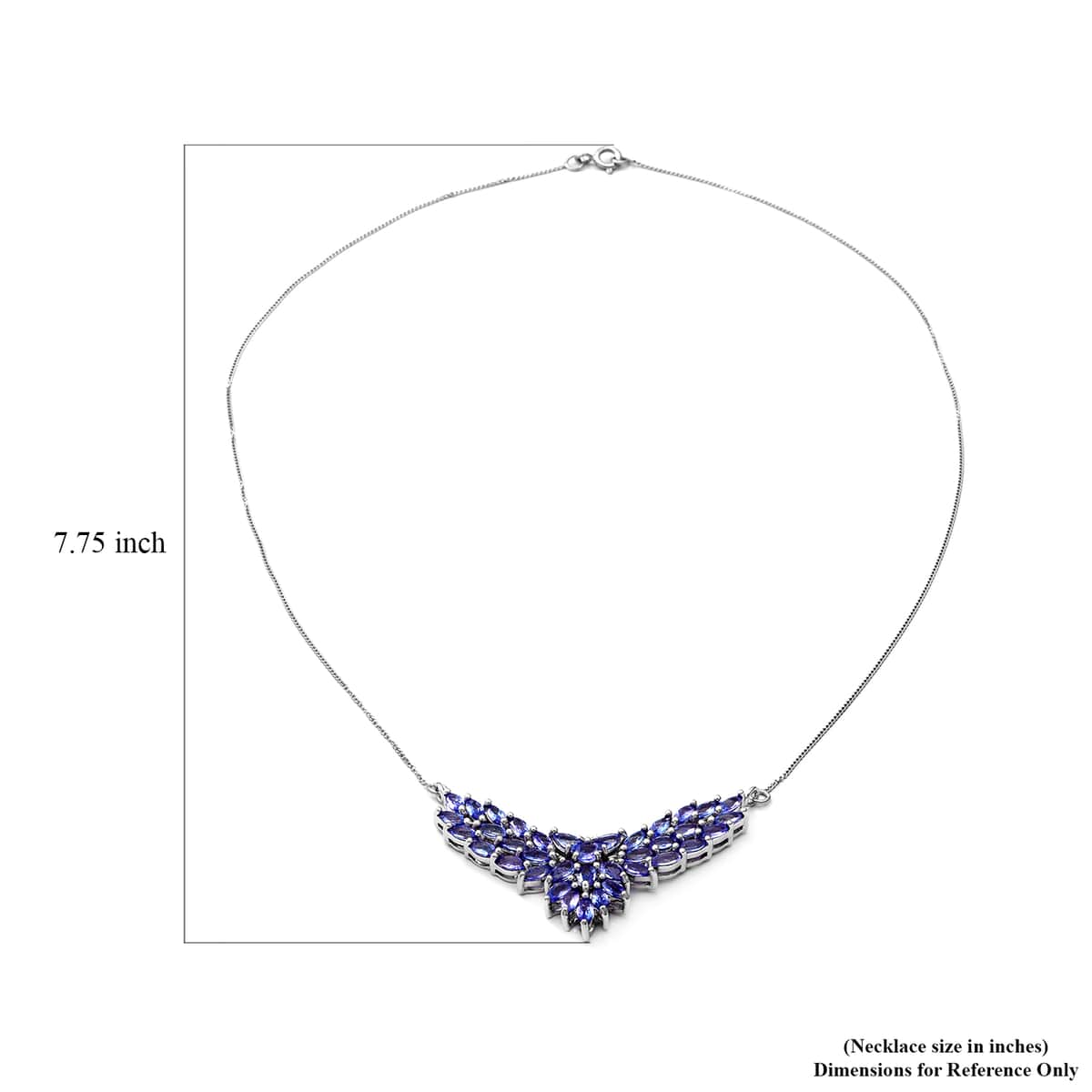 Tanzanite Necklace 18 Inches in Platinum Over Sterling Silver 5.50 ctw image number 4