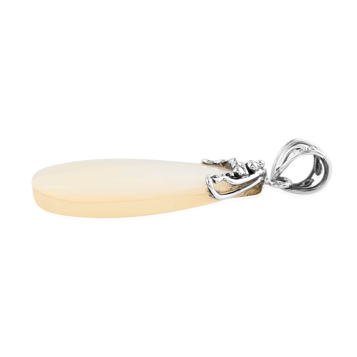 Mother Of Pearl Pear Shape Pendant in Sterling Silver image number 2