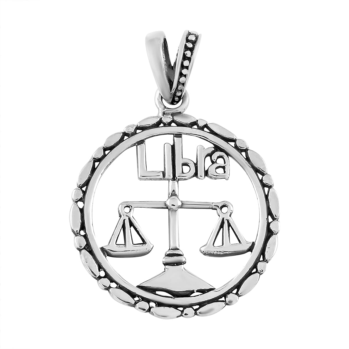 Sterling Silver Libra Zodiac Pendant 3 Grams image number 0