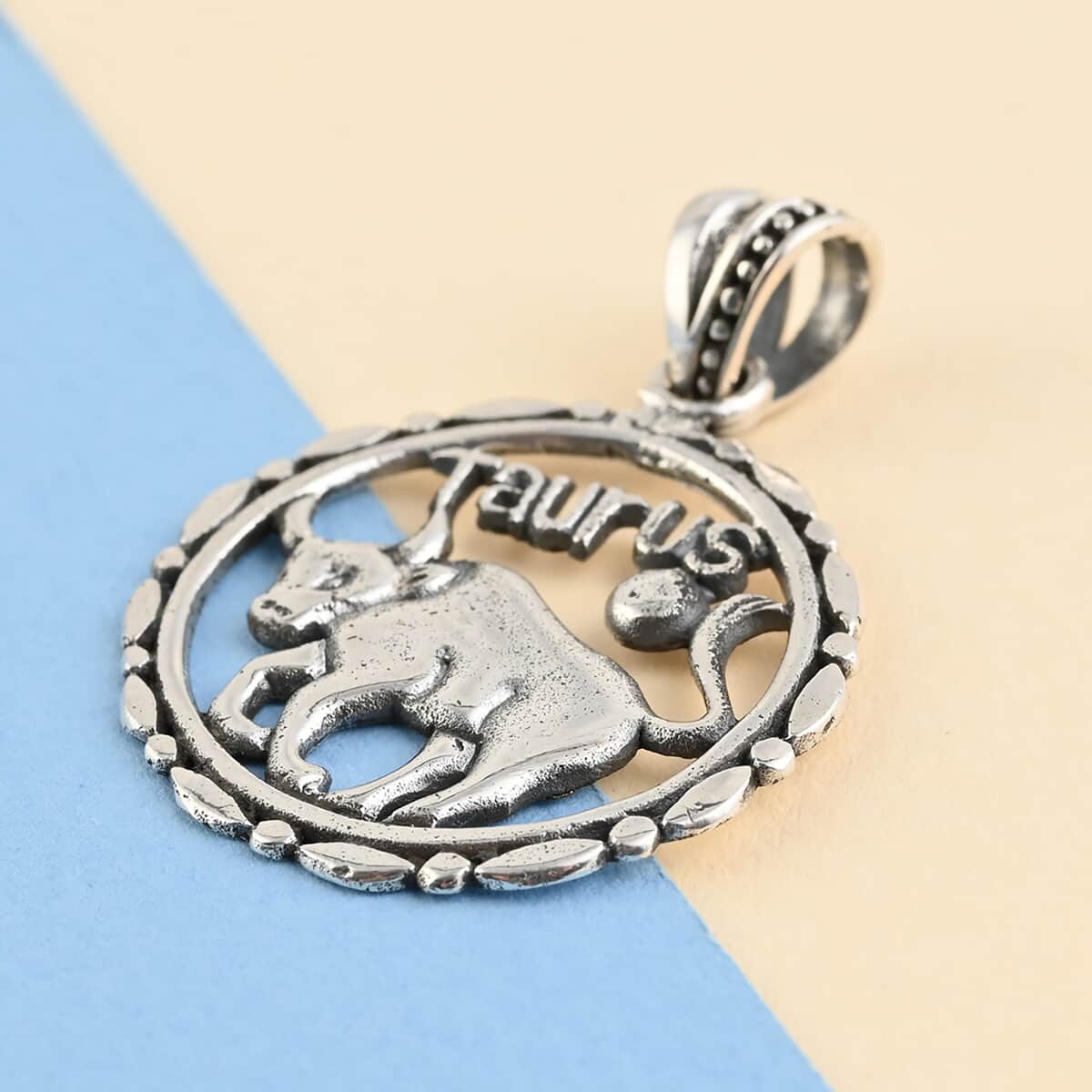 Sterling Silver Taurus Zodiac Pendant 3 Grams image number 1