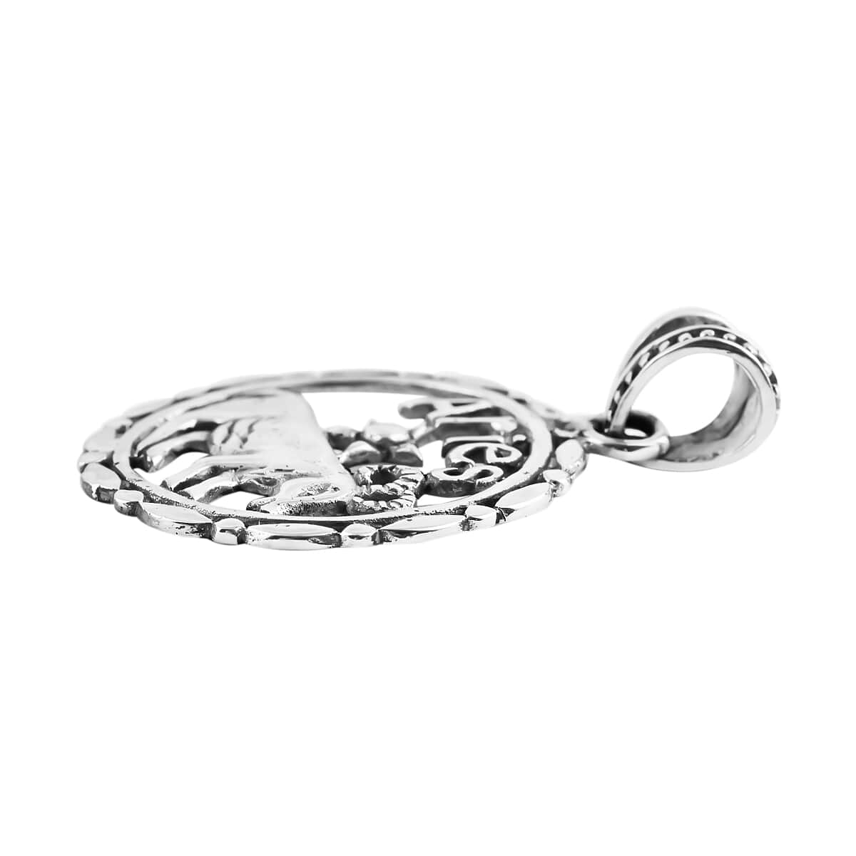 Sterling Silver Aries Zodiac Pendant 3 Grams image number 2