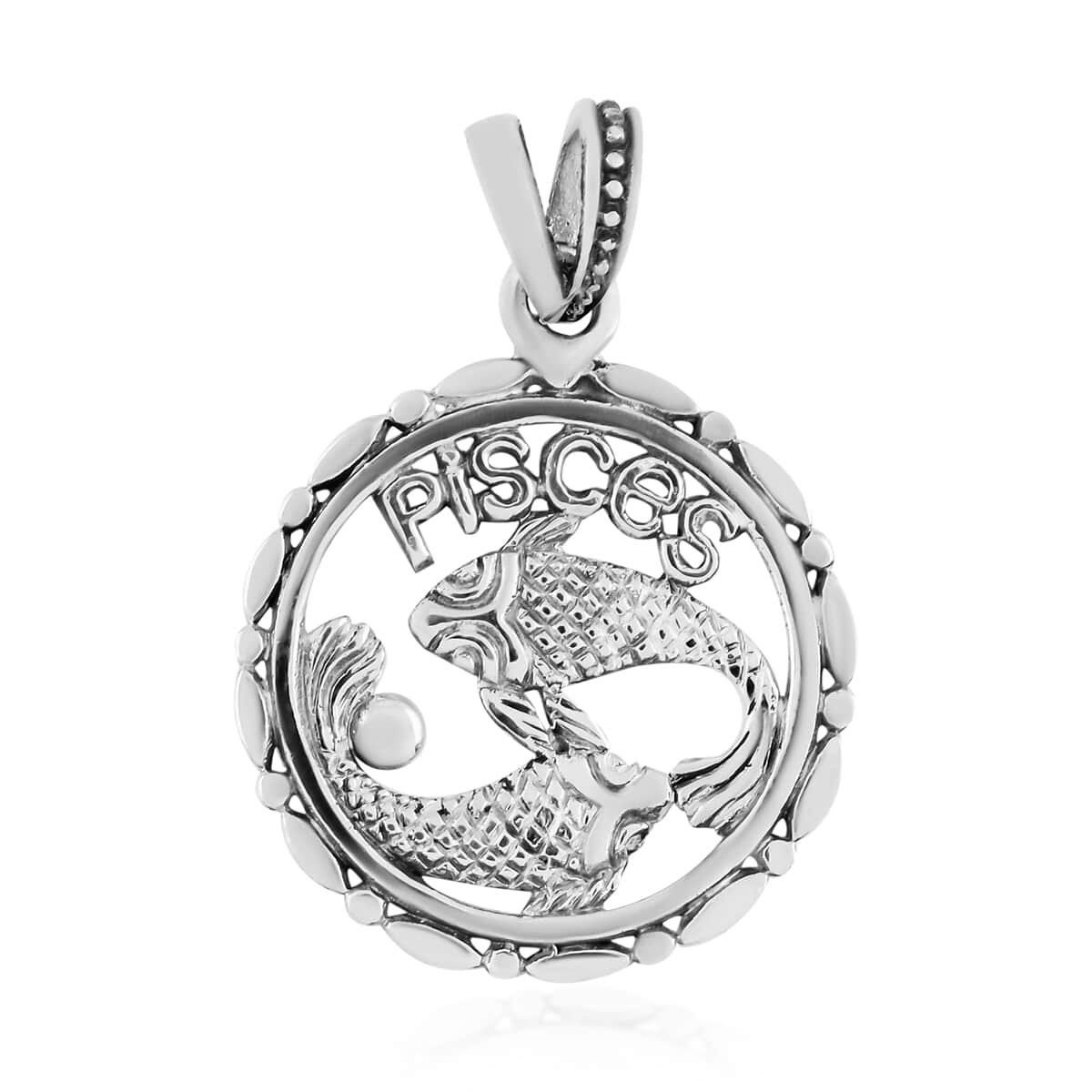 Bali Legacy Sterling Silver Pisces Zodiac Pendant 3 Grams image number 0