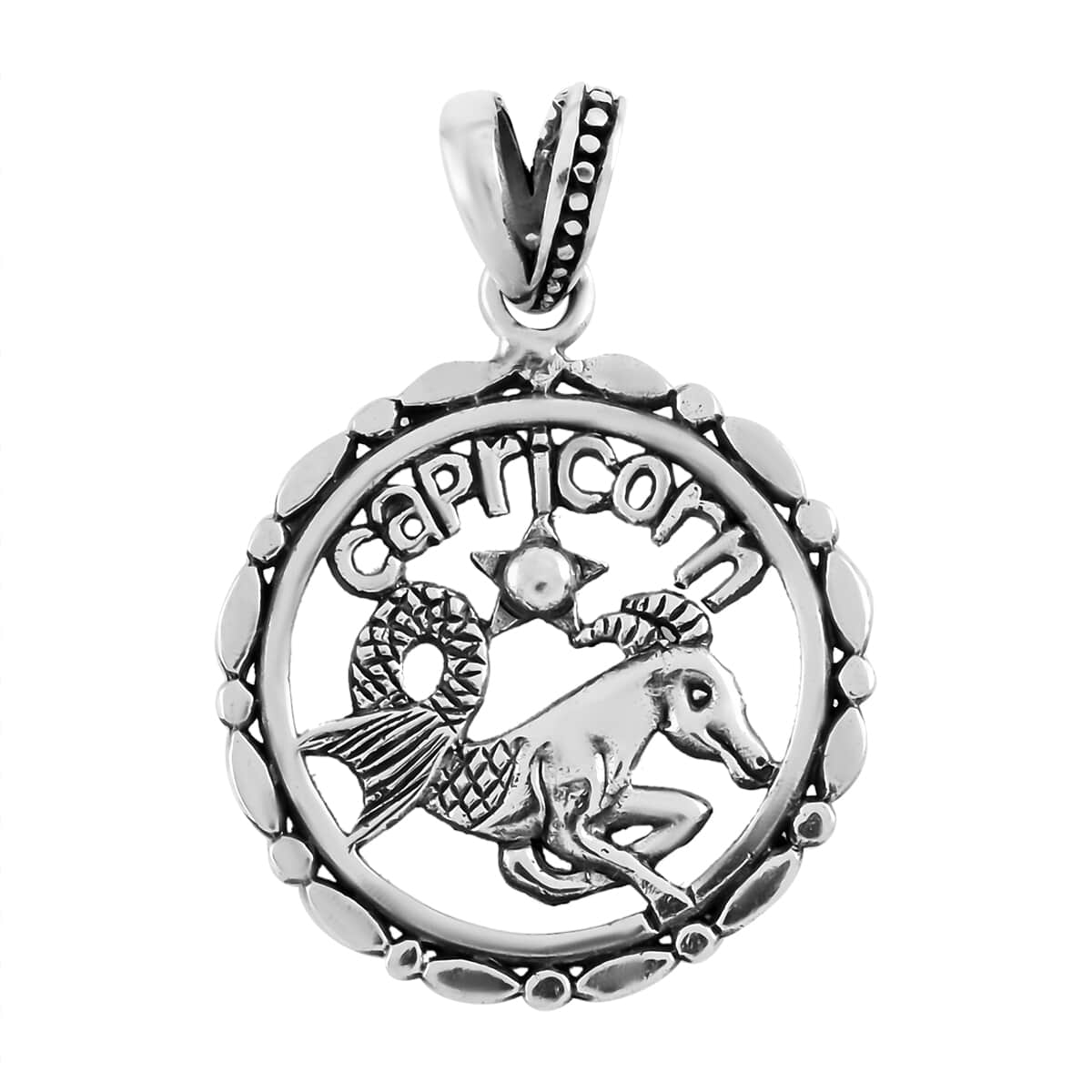 Sterling Silver Capricorn Zodiac Pendant 3 Grams image number 0