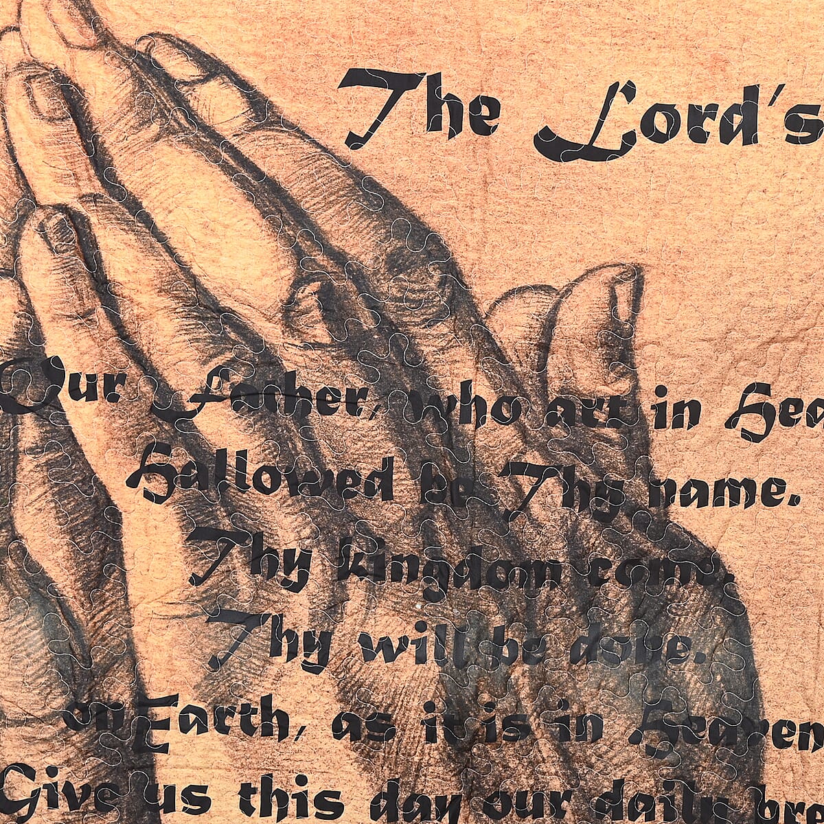 Inspirational Quotes Bed Throw Quilt Blankets - Praying Hands, The Lords Prayer image number 2