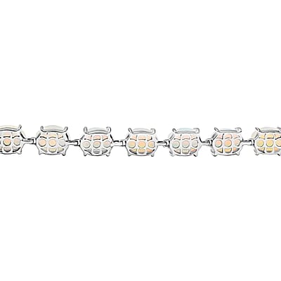 AAA Ethiopian Welo Opal 21.15 ctw Tennis Bracelet in Platinum Plated Sterling Silver (8.00 In)