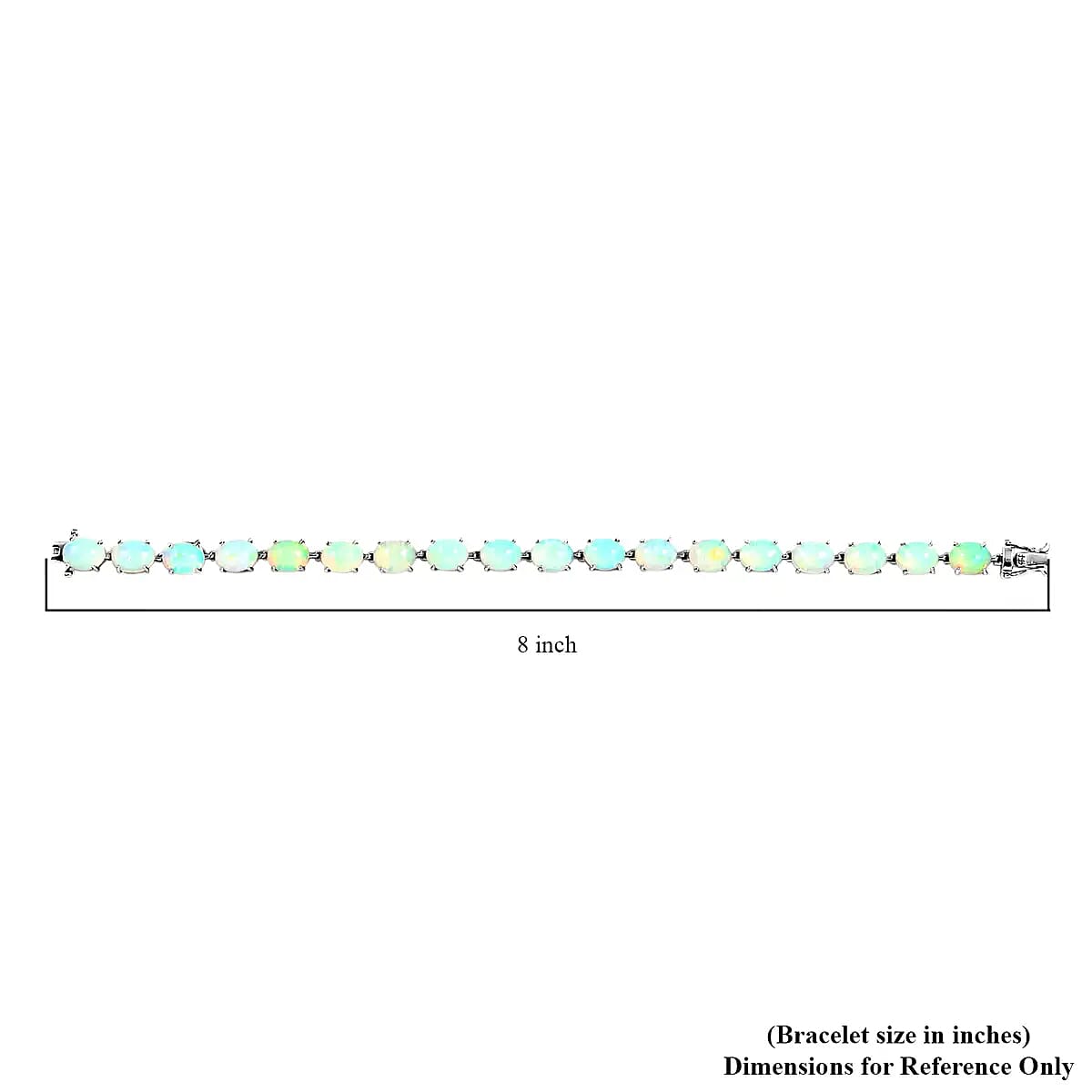 AAA Ethiopian Welo Opal 21.15 ctw Tennis Bracelet in Platinum Plated Sterling Silver (8.00 In)