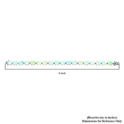 AAA Ethiopian Welo Opal 21.15 ctw Tennis Bracelet in Platinum Plated Sterling Silver (8.00 In)