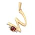 Mozambique Garnet and Natural White Zircon Initial W Pendant in Vermeil Yellow Gold Over Sterling Silver 0.50 ctw image number 0
