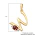 Mozambique Garnet and Natural White Zircon Initial W Pendant in Vermeil Yellow Gold Over Sterling Silver 0.50 ctw image number 4
