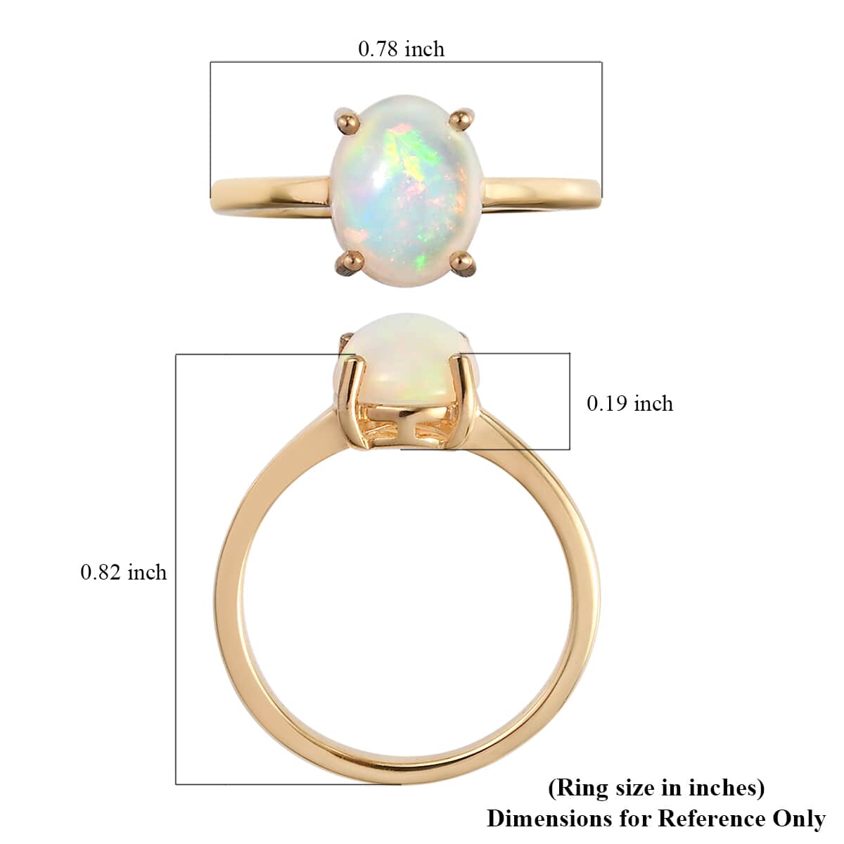 Ethiopian Welo Opal Solitaire Ring in Vermeil Yellow Gold Over Sterling Silver 1.25 ctw image number 5