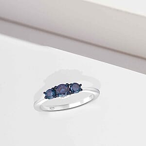 Blue Diamond 0.50 ctw Ring in Platinum Over Sterling Silver (Size 10)
