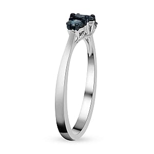 Blue Diamond 0.50 ctw Ring in Platinum Over Sterling Silver (Size 10)