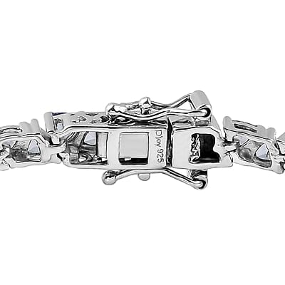 Tanzanite Tennis Bracelet in Platinum Over Sterling Silver (6.50 In) 10.15 Grams 5.85 ctw