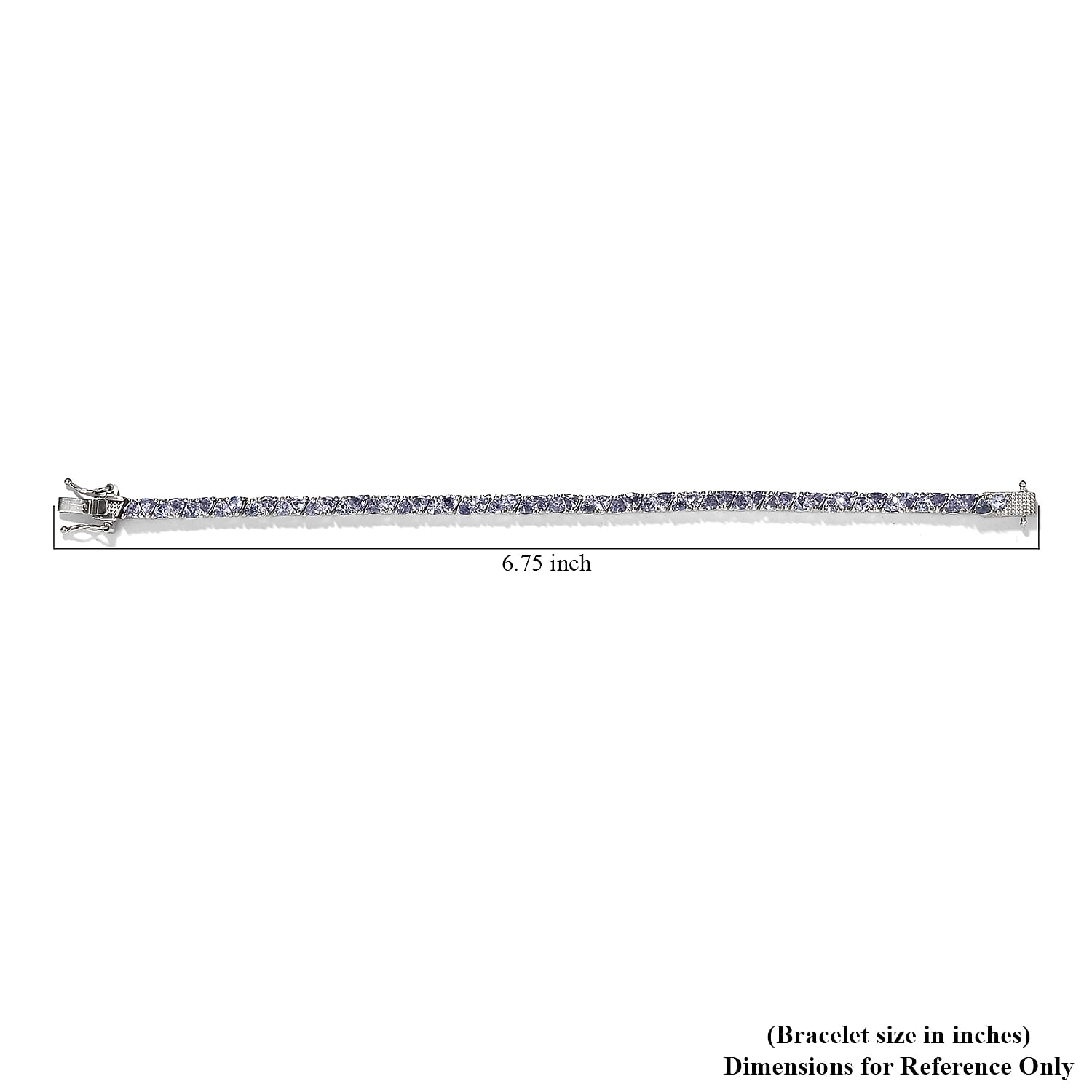 Tanzanite Tennis Bracelet in Platinum Over Sterling Silver (6.50 In) 10.15 Grams 5.85 ctw