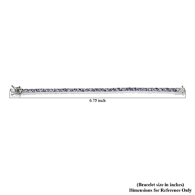 Tanzanite Tennis Bracelet in Platinum Over Sterling Silver (6.50 In) 10.15 Grams 5.85 ctw