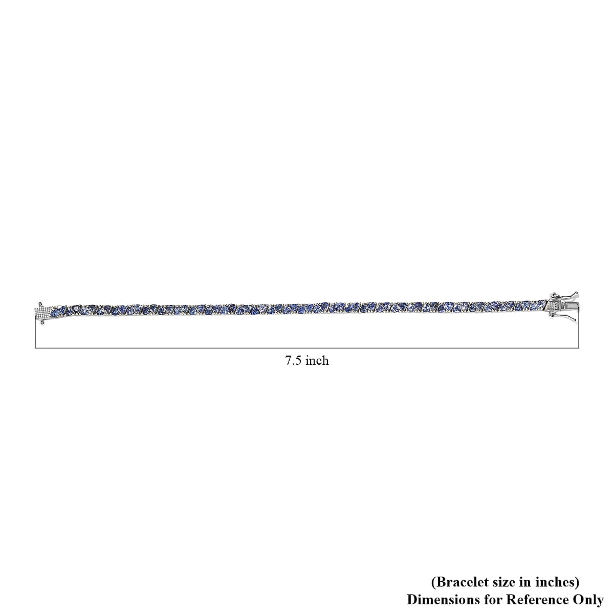 Tanzanite Tennis Bracelet in Platinum Over Sterling Silver (7.25 In) 6.50 ctw image number 4