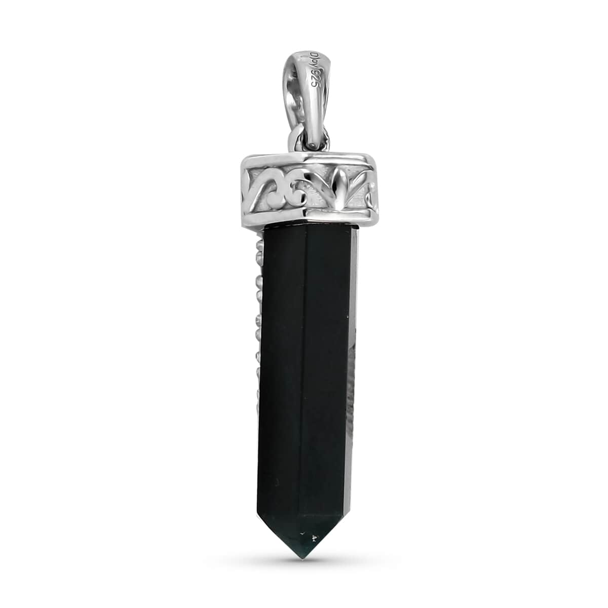 Teal Grandidierite and Multi Gemstone Pencil Shape 7 Chakra Pendant in Platinum Over Sterling Silver 6.15 ctw image number 3