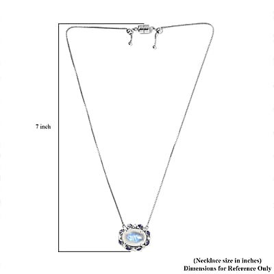 Premium Rainbow Moonstone and Multi Gemstone 11.60 ctw Necklace in Platinum Over Sterling Silver 19 Inches